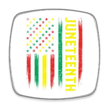 Juneteenth – African Roots Melanin Pride - Square fridge magnet - white - Front