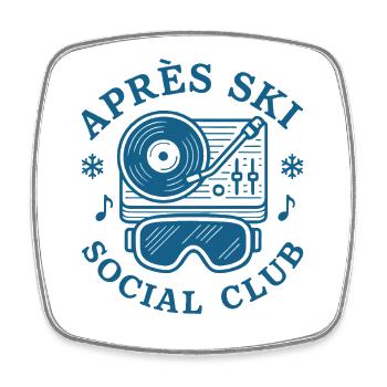 Apres Ski Social Club - Viereckiger Kühlschrankmagnet - Weiß - Vorne