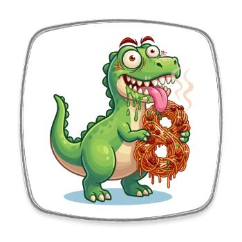 Dinosaur 8th Birthday Dino Number 8 - Square fridge magnet - white - Front
