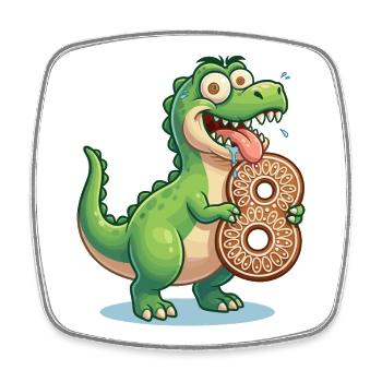 Dino 8 Geburtstag lustig süß Kinder Geschenk 8 Jah - Viereckiger Kühlschrankmagnet - Weiß - Vorne