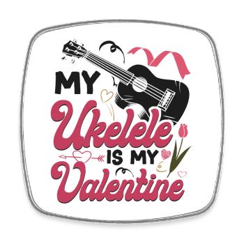Hawaiian Ukulele Uke Valentines - Viereckiger Kühlschrankmagnet - Weiß - Vorne