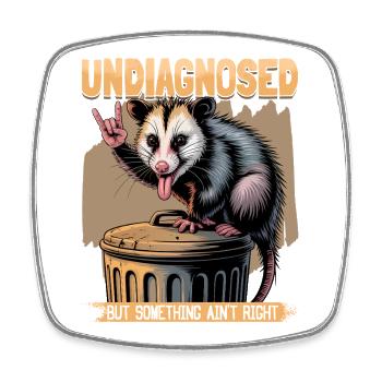 Funny Opossum - Square fridge magnet - white - Front