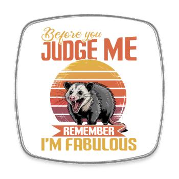 Funny Opossum - Square fridge magnet - white - Front