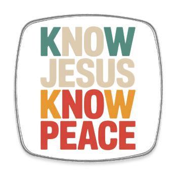 Know Jesus Know Peace - Square fridge magnet - white - Front