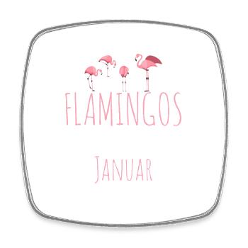 January Birthday Flamingo Saying Funny - Square fridge magnet - white - Front