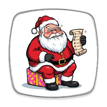 Weihnachtsmann-Humor-Checkliste - Viereckiger Kühlschrankmagnet - Weiß - Vorne