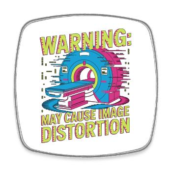 MRI Tech Warning May Cause Image Radiologic - Viereckiger Kühlschrankmagnet - Weiß - Vorne