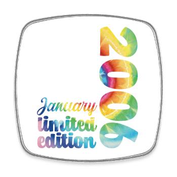 Anniversaire Janvier 2006 Cadeau Tie And Dye Tee - Magnet carré - blanc - Devant