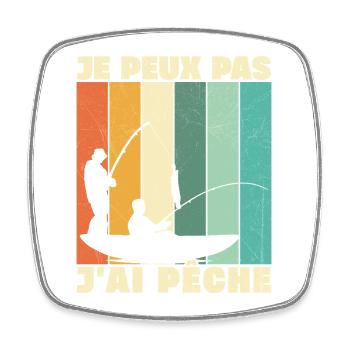 Je Peux Pas J'ai Pêche - Magnet carré - blanc - Devant