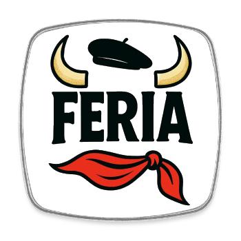 Féria - Pays Basque - Magnet carré - blanc - Devant