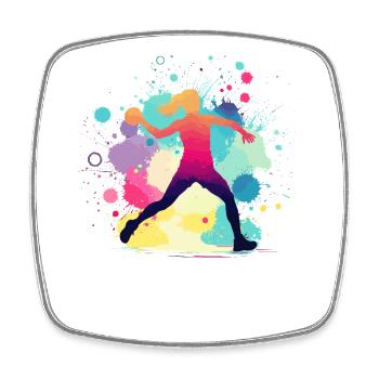 Handball Handballerin, bunt Handballspielerin - Viereckiger Kühlschrankmagnet - Weiß - Vorne