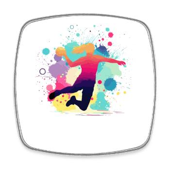 Handball handball player, colorful handball player - Square fridge magnet - white - Front