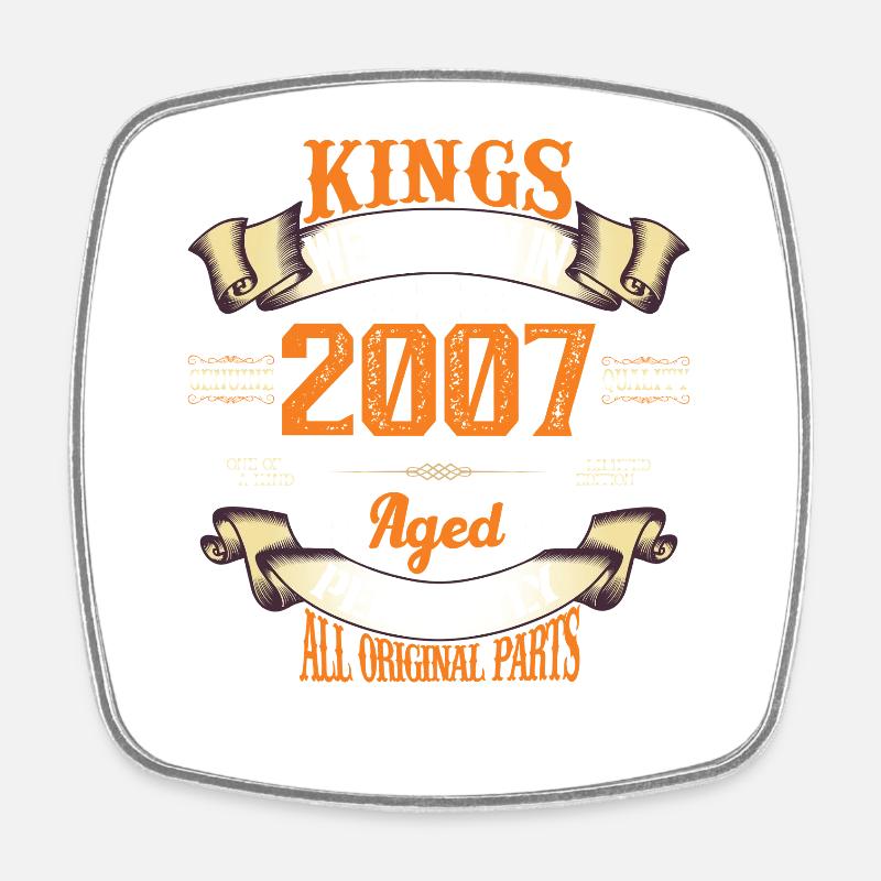 Kings born in 2007 - Square fridge magnet - white