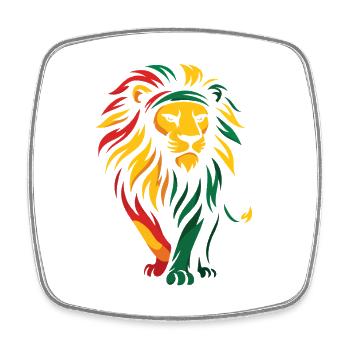 Lion d’Afrique – Fierté de la mélanine Héritage noir - Magnet carré - blanc - Devant