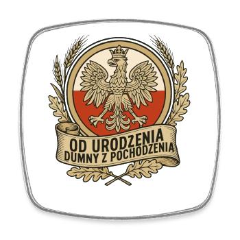 Born Proud Polish Eagle Emblem - Viereckiger Kühlschrankmagnet - Weiß - Vorne