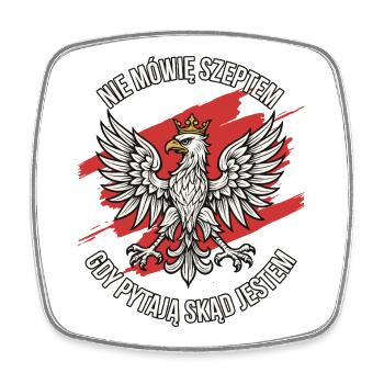 Polish Eagle Pride Statement Design - Viereckiger Kühlschrankmagnet - Weiß - Vorne