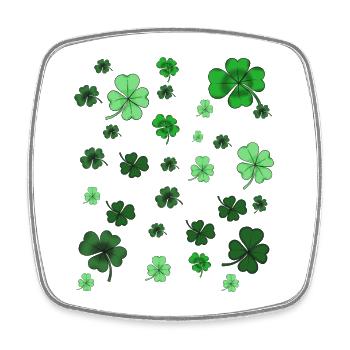 Shamrock Sparkle Pattern - Square fridge magnet - white - Front