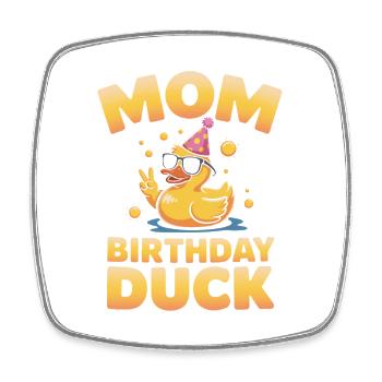 Maman du canard d’anniversaire - Magnet carré - blanc - Devant