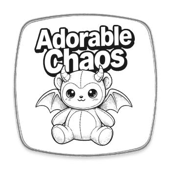 Cute Chaos Demon - Square fridge magnet - white - Front