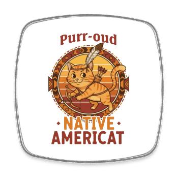 Einheimischer amerikanischer Purr-oud Katzenliebhaber lustige Jagd - Viereckiger Kühlschrankmagnet - Weiß - Vorne