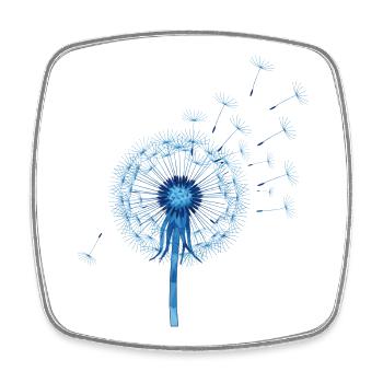Blauer Dandelion Origami Muster - Viereckiger Kühlschrankmagnet - Weiß - Vorne