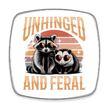 Funny Opossum and Raccoon - Viereckiger Kühlschrankmagnet - Weiß - Vorne
