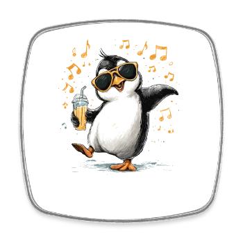 Summer penguin with sunglasses - Square fridge magnet - white - Front