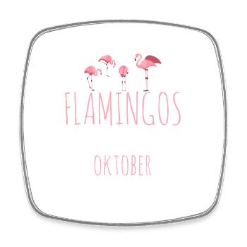 October Birthday Flamingo Saying Funny - Square fridge magnet - white - Front