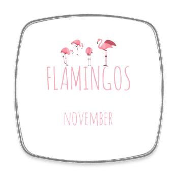 November Birthday Flamingo Saying Funny - Square fridge magnet - white - Front