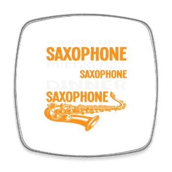 Saxophone Routine Quotidienne Parfaite Passe-temps Saxophoniste - Magnet carré - blanc - Devant
