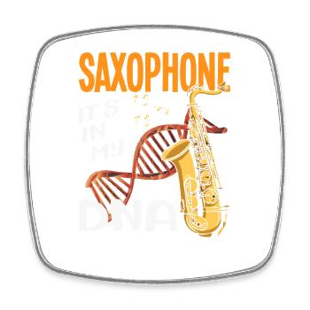 Saxophone dans mon ADN Hobby Saxophoniste Saxophone - Magnet carré - blanc - Devant