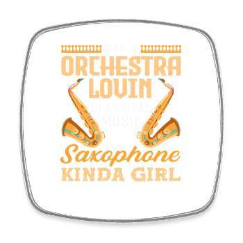 Amoureuse du saxophone, fille un peu amoureuse, passionnée de saxophoniste - Magnet carré - blanc - Devant