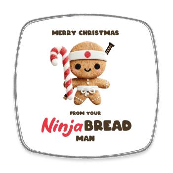 Ninja Brotmann - Viereckiger Kühlschrankmagnet - Weiß - Vorne