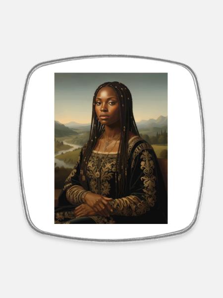 Jouconde noire – Racines africaines Fierté de mélanine - Magnet carré - blanc