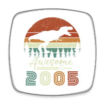 awsome_since_dinaseur_2005 - Magnet carré - blanc - Devant
