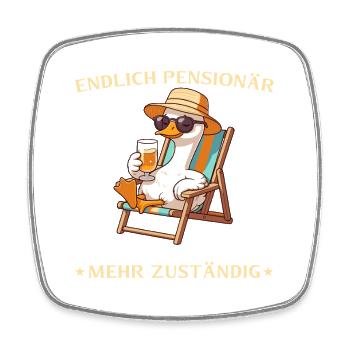 Pensionär Gans - Nicht mehr zuständig Abschied - Viereckiger Kühlschrankmagnet - Weiß - Vorne