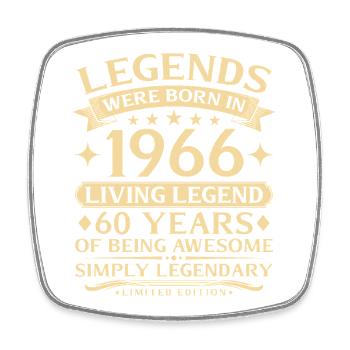 Vintage 1966 Vintage Born 60th Birthday - Square fridge magnet - white - Front