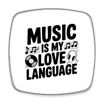 Music is my Love Language - Square fridge magnet - white - Front