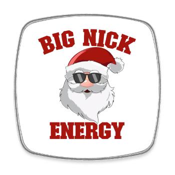 Weihnachtsmann, lustiges Weihnachten, große Nick-E - Viereckiger Kühlschrankmagnet - Weiß - Vorne