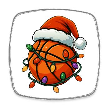Christmas basketball player - Square fridge magnet - white - Front