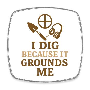 Introverted metal detector hobbyist - Square fridge magnet - white - Front