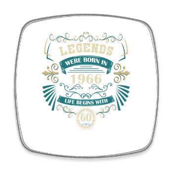 60 Birthday Legends sont nés en 1966 - Magnet carré - blanc - Devant
