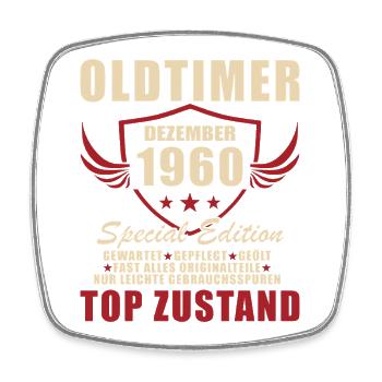 Oldtimer 1960 Special Edition - Viereckiger Kühlschrankmagnet - Weiß - Vorne