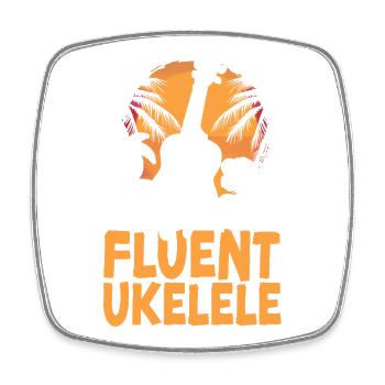 Hawaiian Ukulele Uke I Speak - Viereckiger Kühlschrankmagnet - Weiß - Vorne