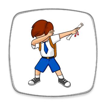 Dabbing Graduation Kid Diploma School Student - Square fridge magnet - white - Front