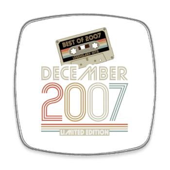 Cassette - Best of December 2007 - Birthday - Square fridge magnet - white - Front