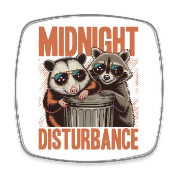 Funny Opossum and Raccoon - Viereckiger Kühlschrankmagnet - Weiß - Vorne