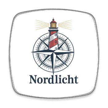 Northern Lights Lighthouse Compass North Sea Coast Baltic Sea - Square fridge magnet - white - Front
