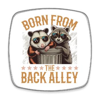 Funny Opossum and Raccoon - Viereckiger Kühlschrankmagnet - Weiß - Vorne