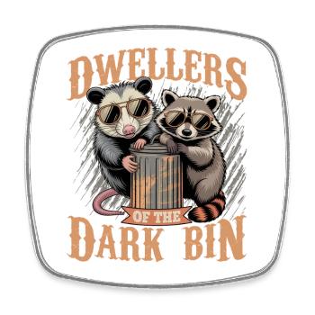 Funny Opossum and Raccoon - Viereckiger Kühlschrankmagnet - Weiß - Vorne